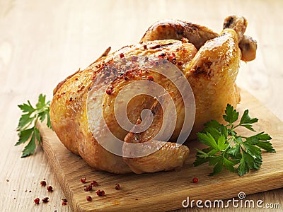 Roast chicken Stock Photo