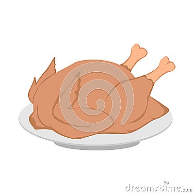 Roast chicken Vector Illustration