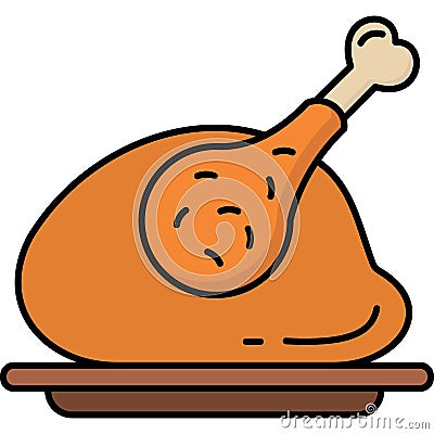 Roast Chicken which can easily modify or edit Vector Illustration