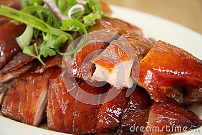 Roast duck slices Stock Photo