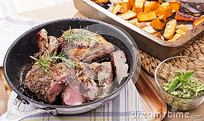 Roast Lamb Stock Photo