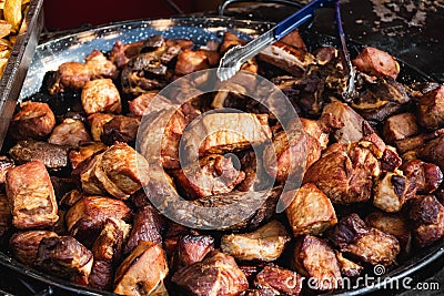 Roast pork, traditional Romanian food Stock Photo