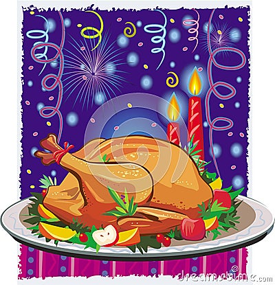 Roast turkey Vector Illustration