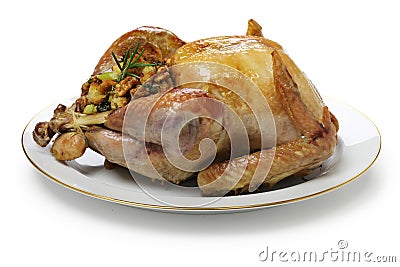 Roast turkey with stuffing Stock Photo