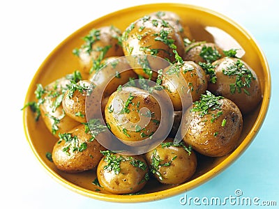 Roasted baby potatoes Stock Photo