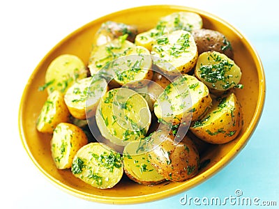 Roasted baby potatoes Stock Photo