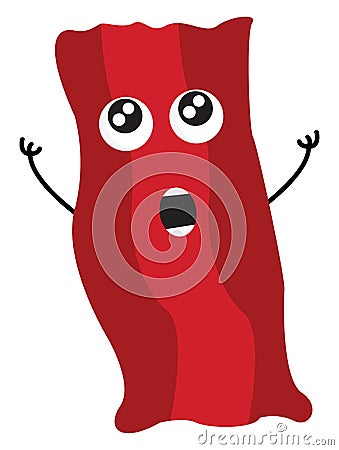 Roasted bacon looking up illustration print vector Vector Illustration