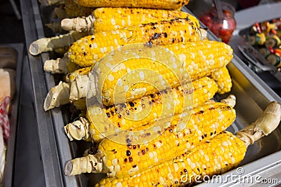 Roasted barbecue corn Stock Photo