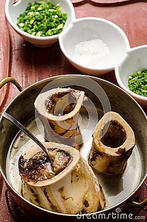 Roasted bone marrow Stock Photo