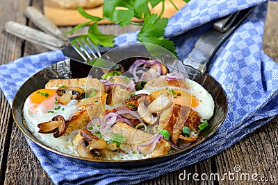 Roasted bread dumplings Stock Photo