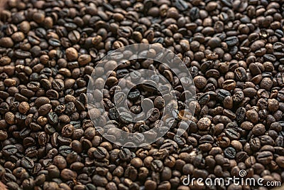 Roasted brown coffee bean Stock Photo