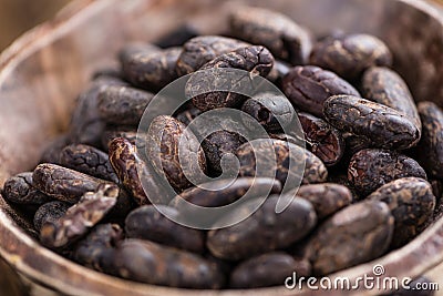 Roasted Cacao Beans Stock Photo