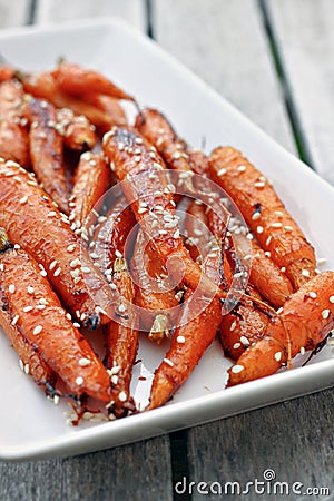 Roasted Carrots Stock Photo