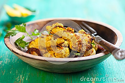 Roasted cauliflower Stock Photo