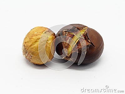 Roasted chestnut with excluded seed Stock Photo