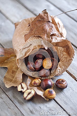 Roasted chestnut Stock Photo