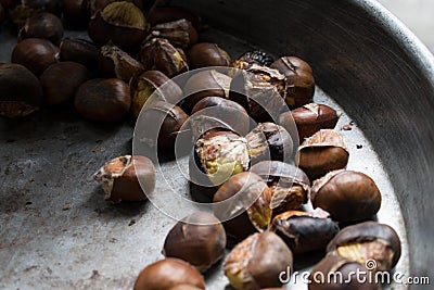 Roasted chestnuts Stock Photo