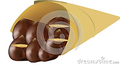 Roasted chestnuts Vector Illustration