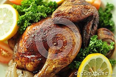 Roasted Chicken Background Delicious Western Food Stock Photo