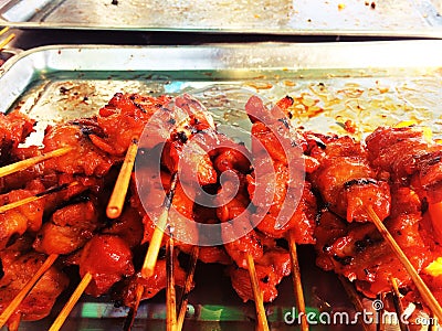 Roasted chicken that is fragrant and rich in color Stock Photo