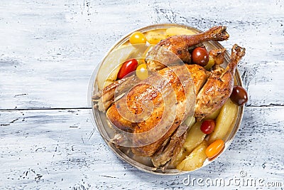 Roasted chicken Stock Photo