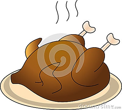 Roasted Chicken Vector Illustration