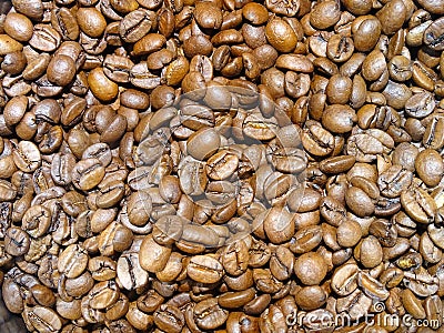 Roasted whole coffee beans Stock Photo