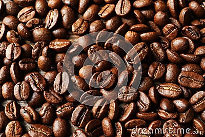 Roasted coffee beans as background Stock Photo