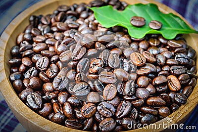 Roasted coffee beans Stock Photo