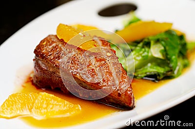 Roasted duck breast fillet Stock Photo