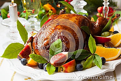 Roasted Duck Stock Photo