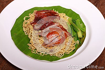 Roasted Duck nooddle Stock Photo