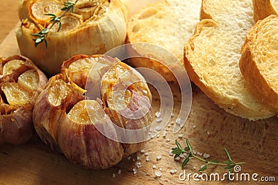 Roasted garlic. Stock Photo