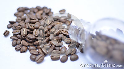 Roasted Indonesian Coffee Beans Stock Photo