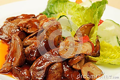 Roasted liver Stock Photo