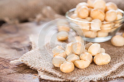 Roasted Macadamia nuts Stock Photo