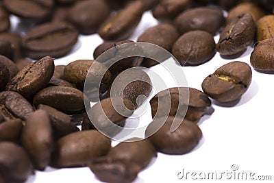 Roasted Mocha Coffee Beans close-up photo Stock Photo