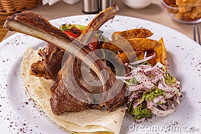 Roasted mutton ribs Stock Photo