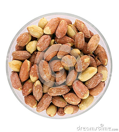 Roasted peanuts in bowl Stock Photo