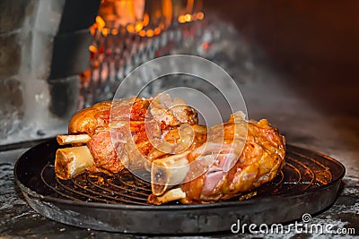 Roasted pork knuckle Stock Photo