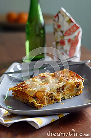 Roasted pumpkin lasagna Stock Photo