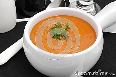 Roasted Red Pepper Soup Stock Photo