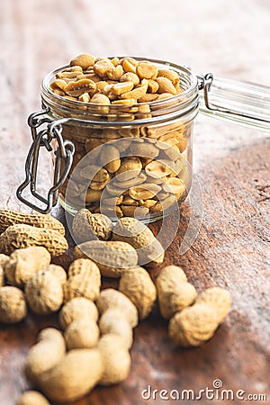 Roasted salted peanuts Stock Photo