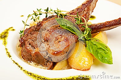 Roasted sheep meat Stock Photo