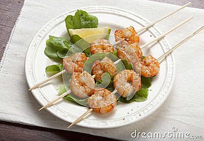 Roasted shrimps Stock Photo