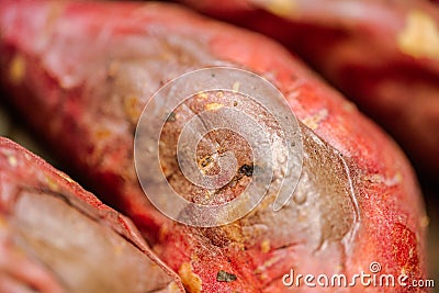 Roasted sweet potato food, a traditional Korean winter snack Stock Photo