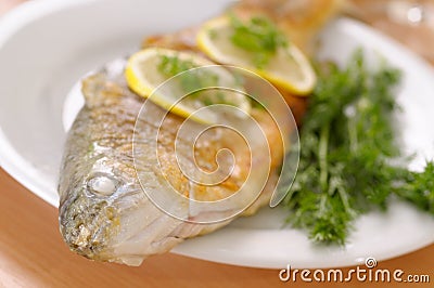 Roasted trout Stock Photo