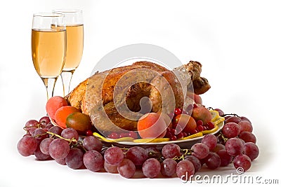 Roasted turkey Stock Photo