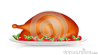 Roasted Turkey Vector Illustration