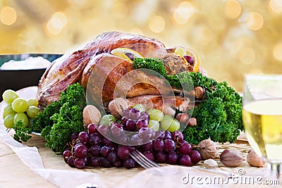 Roasted turkey for the holidays Stock Photo